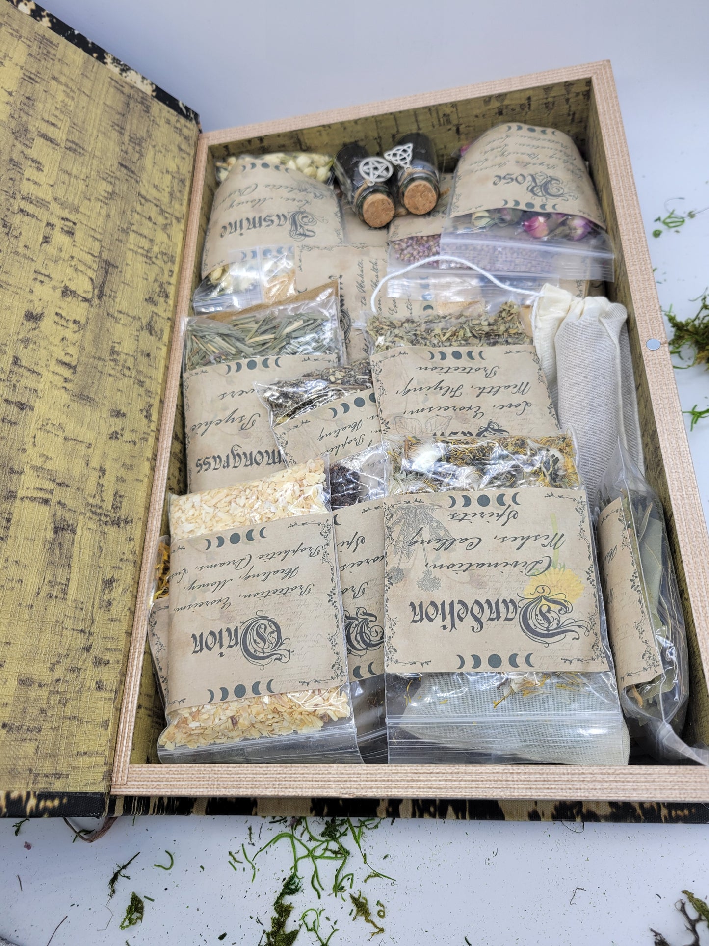 Kitchen Witch herb set and book box