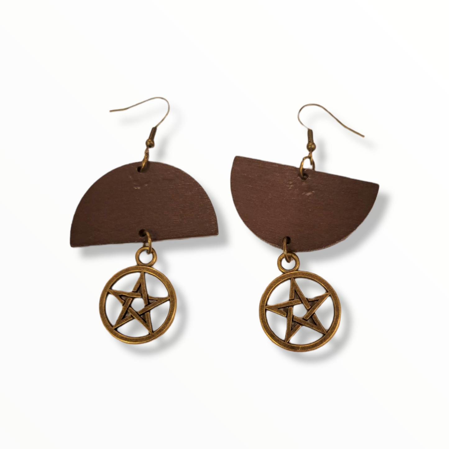 Half Moon Pentacle earrings