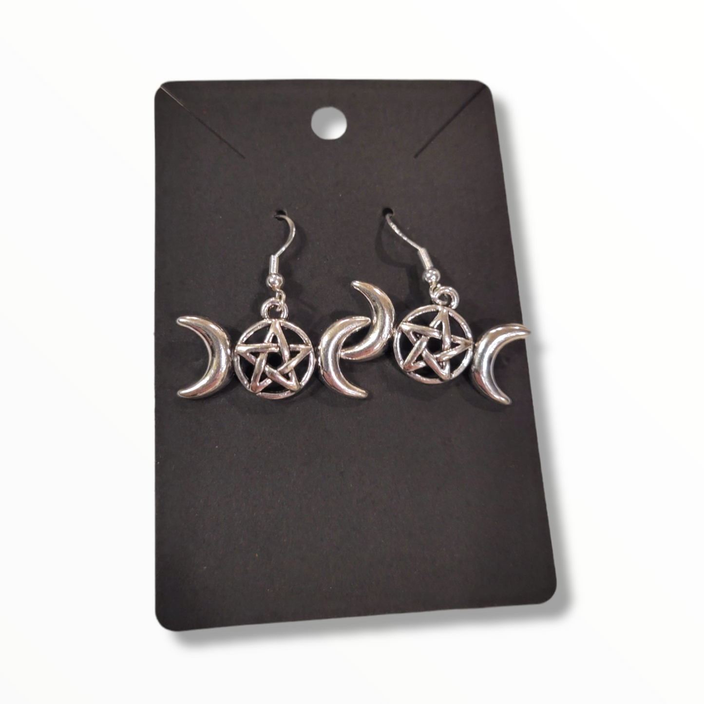 Triple Moon Pentacle earrings