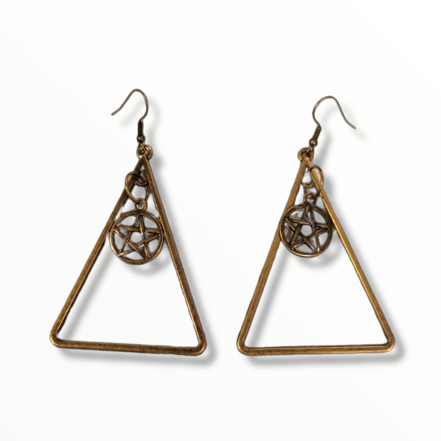 Fire Element Pentacle earrings (Brass)