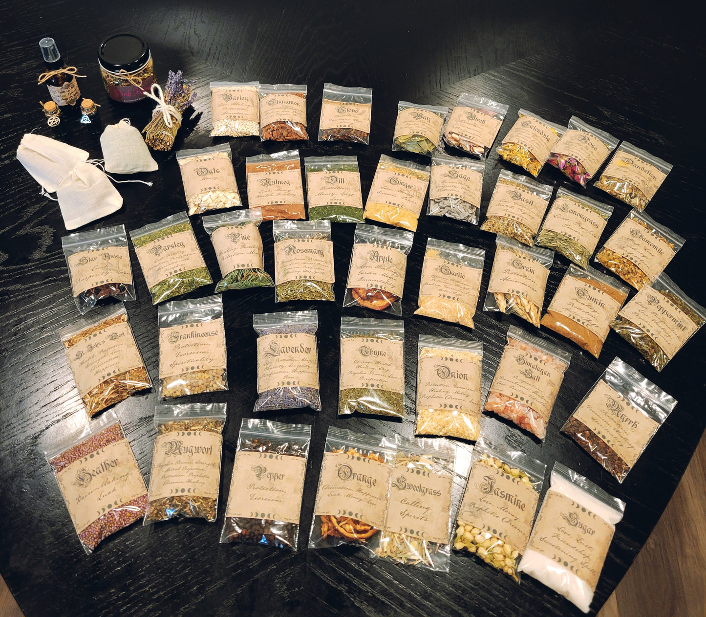 Kitchen Witch herb set and book box