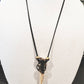 Pentacle Deer Antler tip necklace Witch Pagan Jewelry